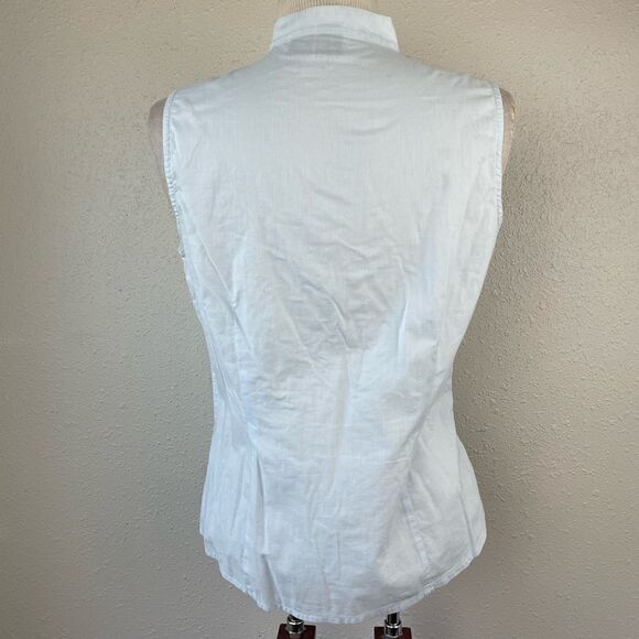 Mossimo Button Down Collarless Top Size M EUC - Picture 4 of 5